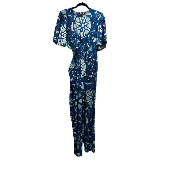RHODE Women’s Blue Zinnia Print Jumpsuit - Size Large, Boho Chic Style - Picture 4 of 6